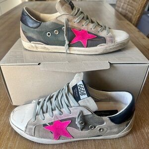 Golden Goose Superstar Sneakers Camou Canvas- Fucsia Star Size 40 (size 10)